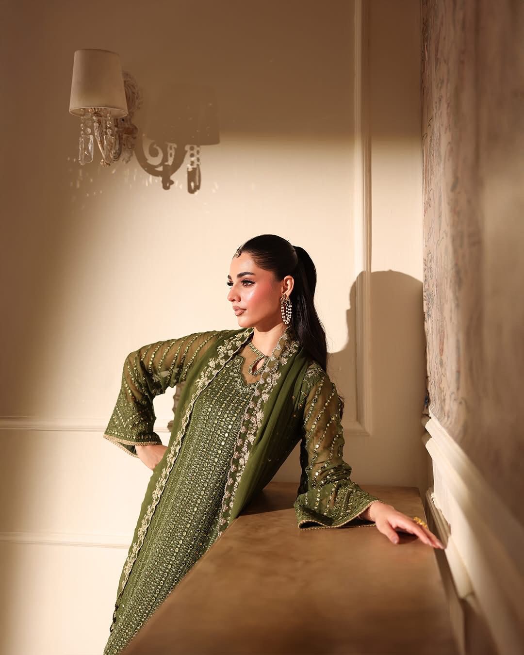 Ahmozi Presenting  Azure Chiffon Embroidered Unstitched Collection