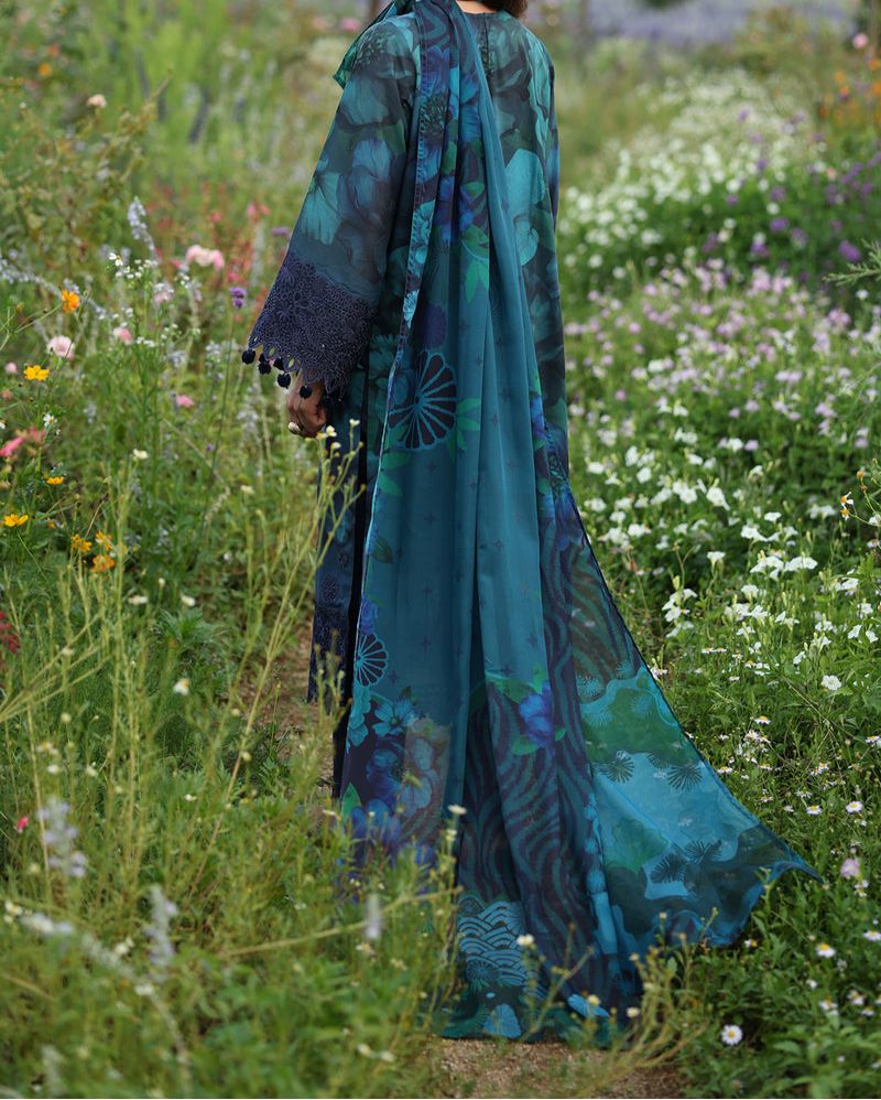 Baroque Lawn with Silk Dupatta